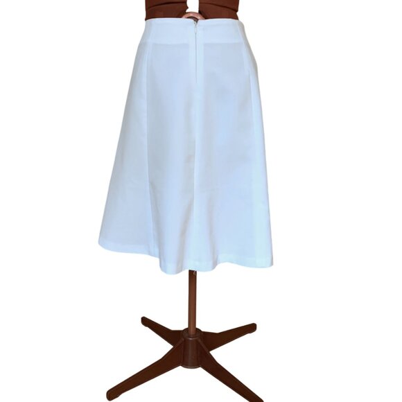 BEECHERS BROOK - Classic Vintage-Inspired White A-Line Midi Skirt - Size 12 - Picture 4 of 14